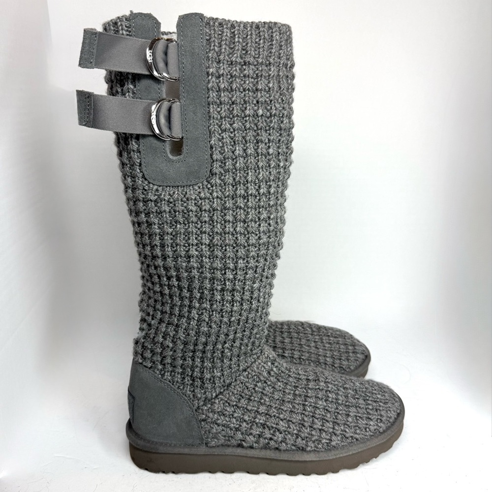 Ugg Classic Solene Tall Gray Knit Women's Boots Women’s Size 8